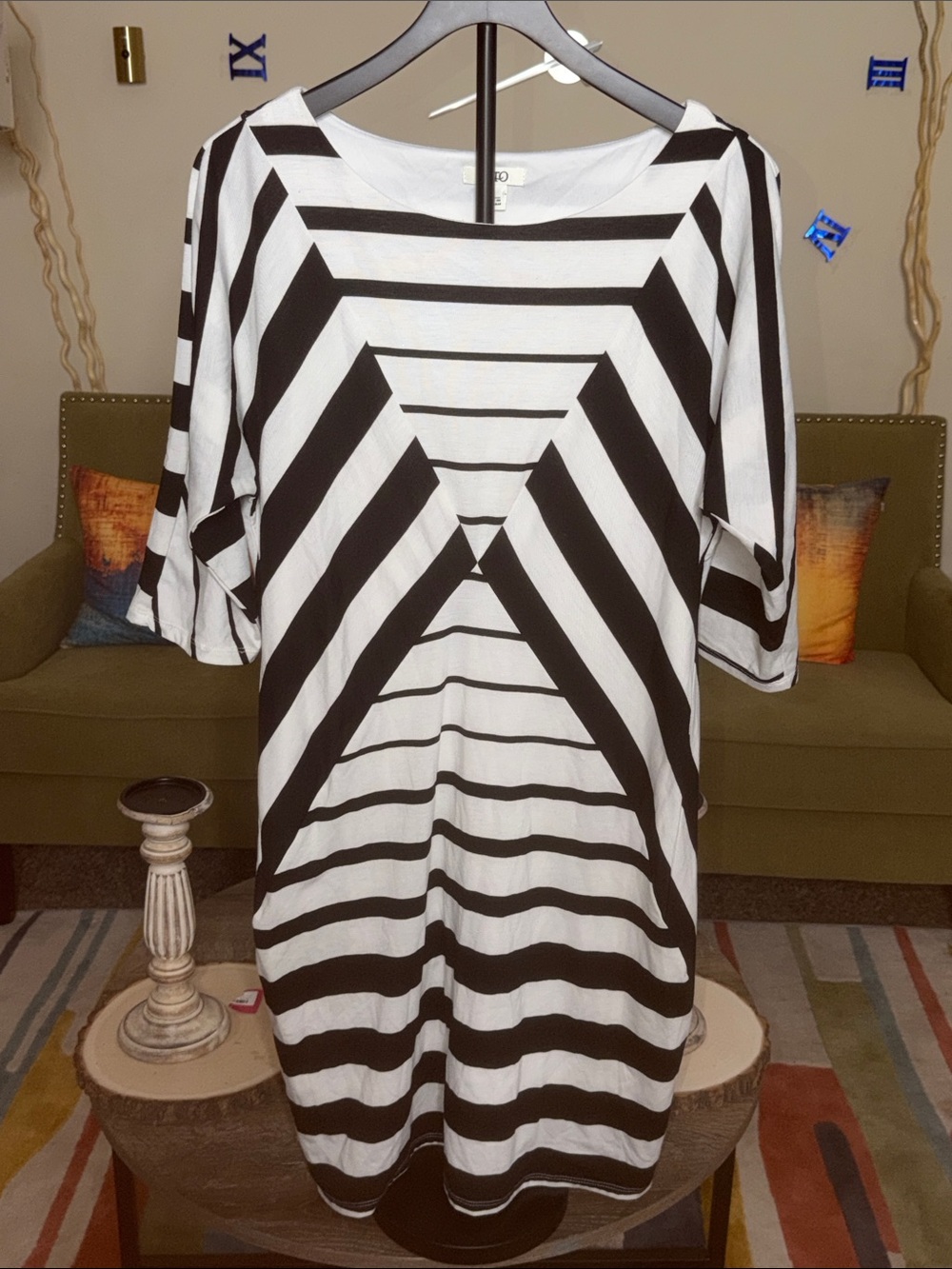 Black and White Midi Dress
